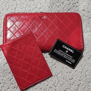 Chanel Red Travel Wallet